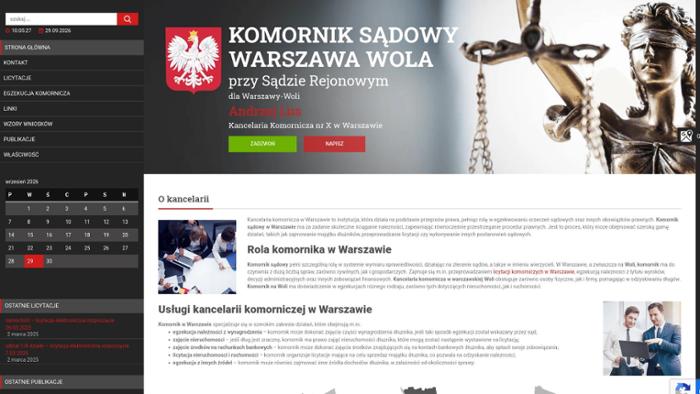 Andrzej Lus Komornik Sądowy przy Sądzie Rejonowym dla Warszawy Woli w Warszawie