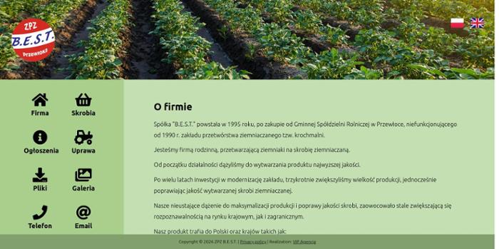 B.E.S.T. sp.j. Zakład przetwórstwa ziemniaczanego. Producent skrobi ziemniaczanej i zagęstników skrobiowych