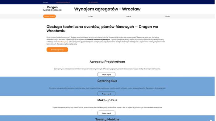 Dragon Agregaty prądotwórcze, Wynajem agregatów, Serwis agregatów