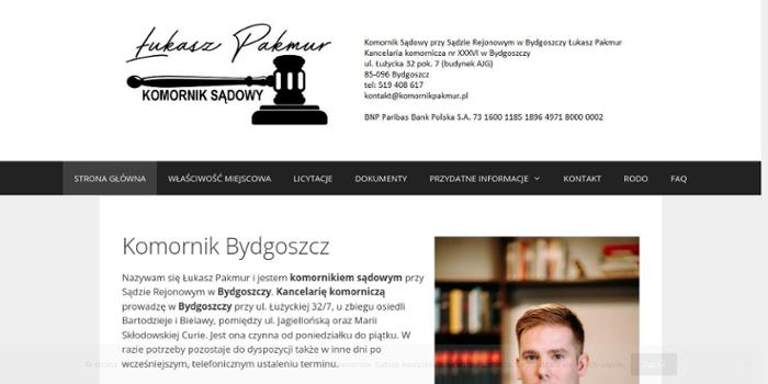 Komornik Sądowy przy Sądzie Rejonowym w Bydgoszczy Łukasz Pakmur