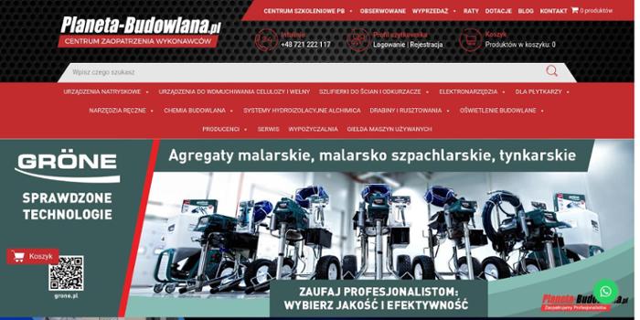 Planeta Budowlana - Centrum maszyn budowlanych i agregatów malarskich.