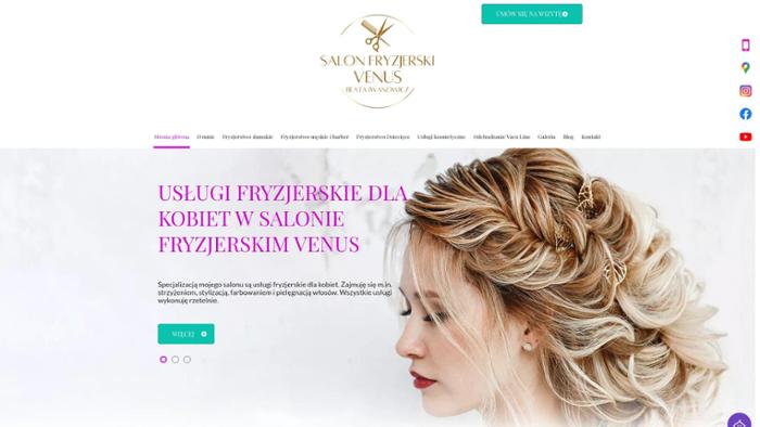Venus. Salon fryzjerski, kosmetyczny, barber, solarium, Vacu line