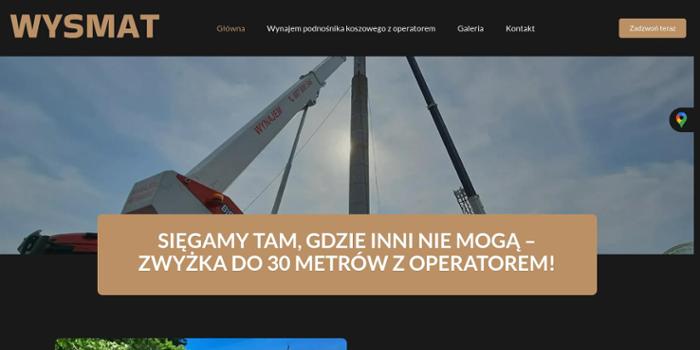 Wysmat Wynajem podnośnika koszowego do 30 metrów Tomasz Matys
